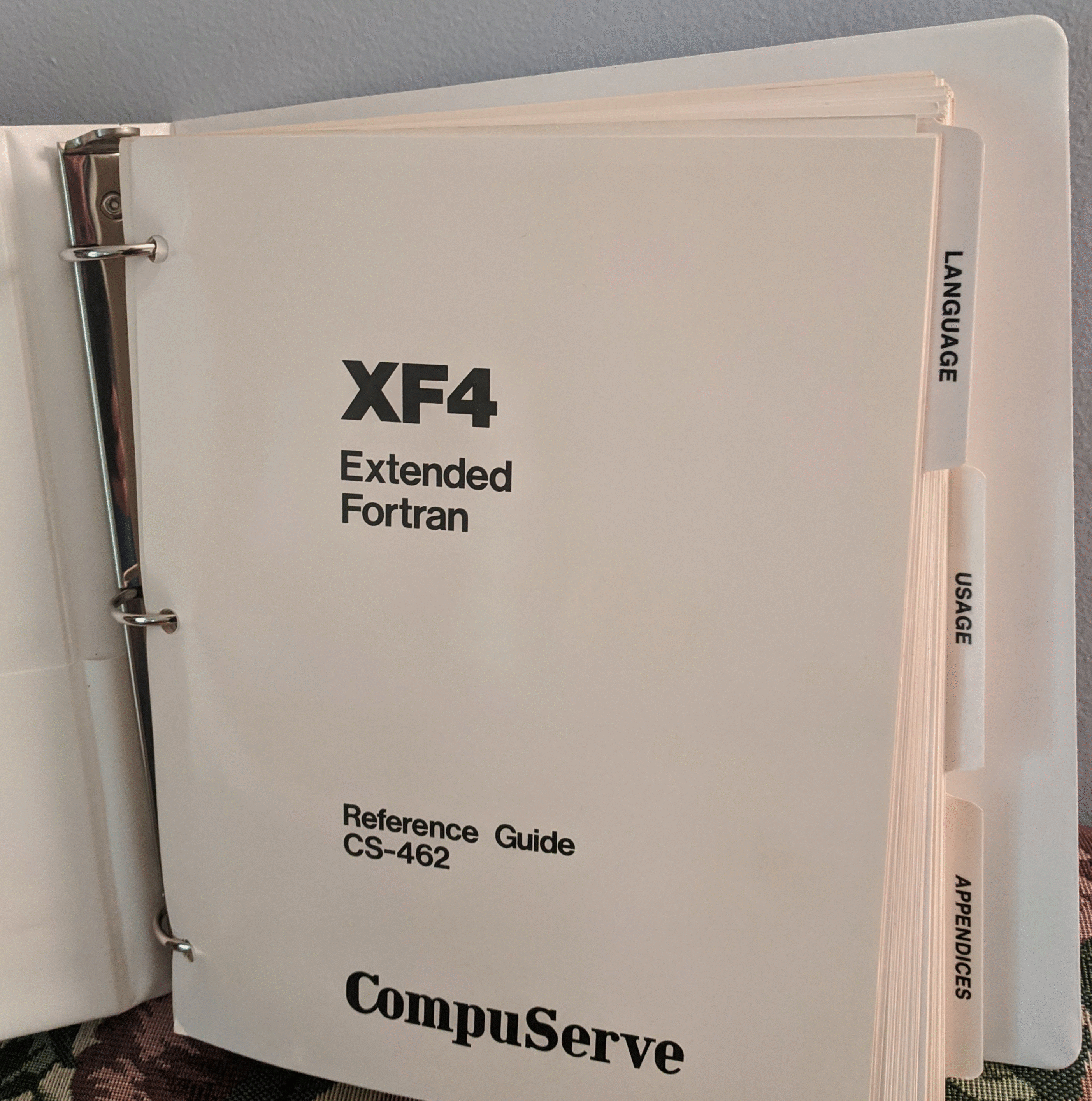 Figure 1: CompuServe XF4 Fortran Manual