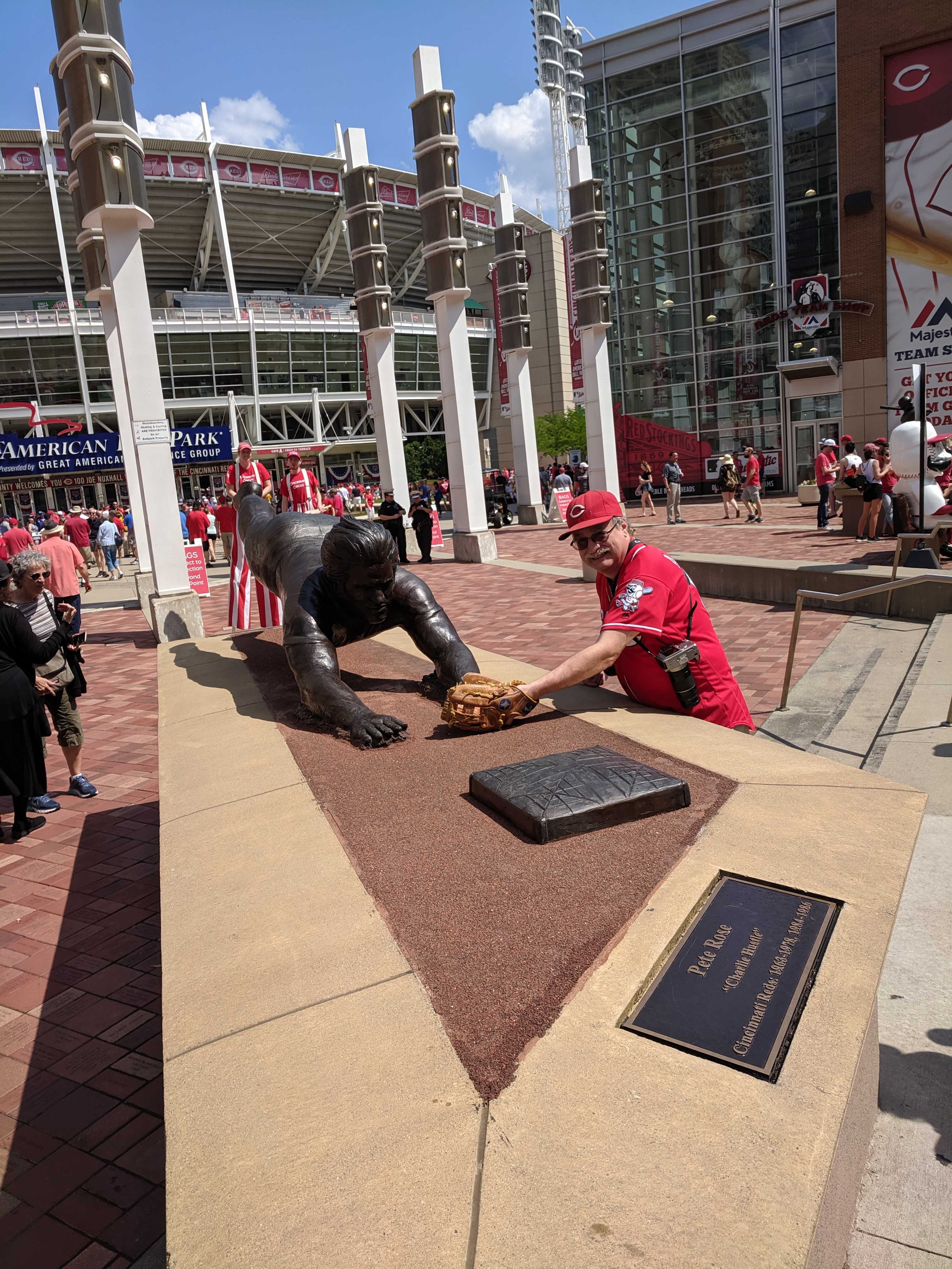 Figure 3: Statue of Charlie Hustle in action
